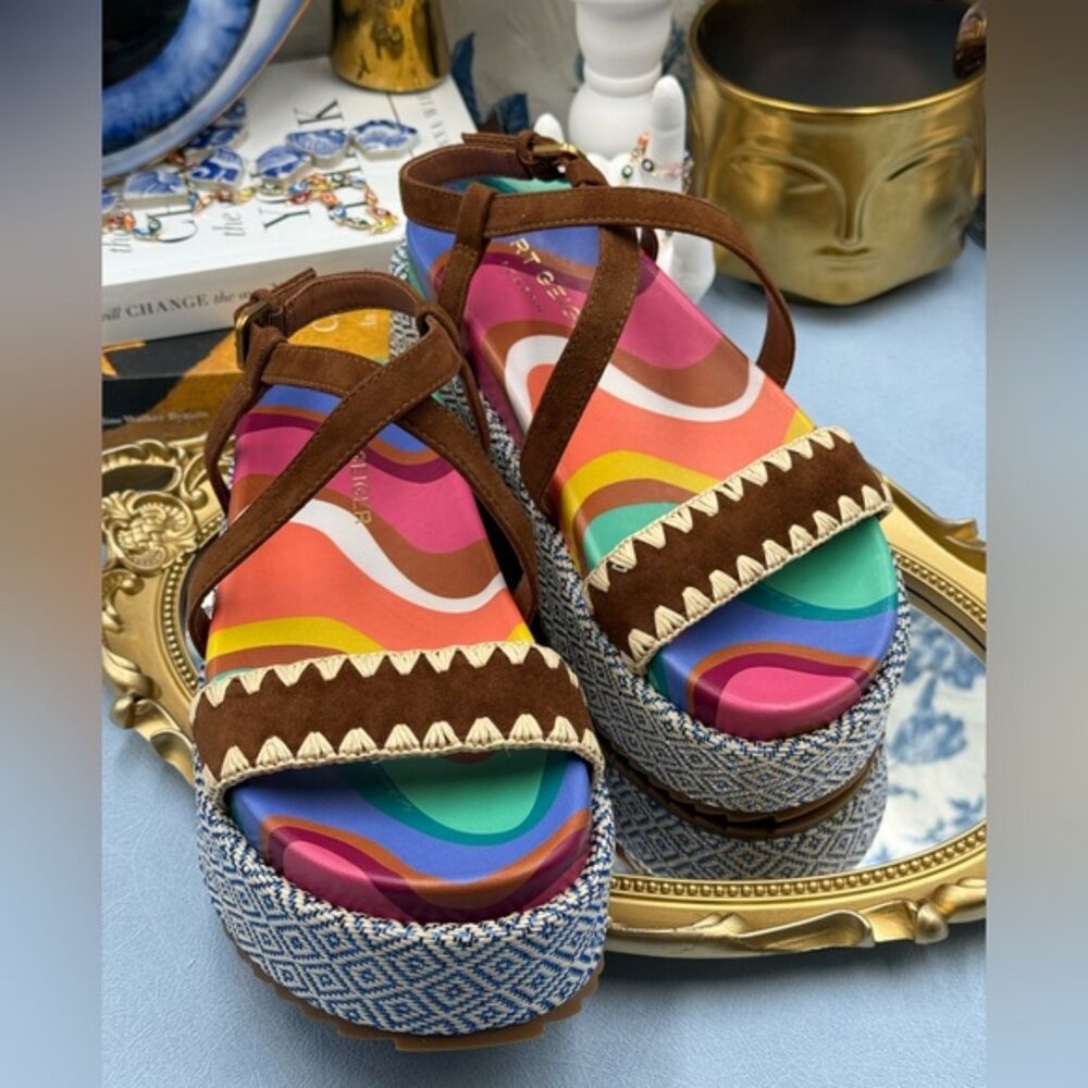 🆕 KURT GEIGER LONDON 🧿 NWOB Chelsea Flatform Sandal, Sz 35 US 5
